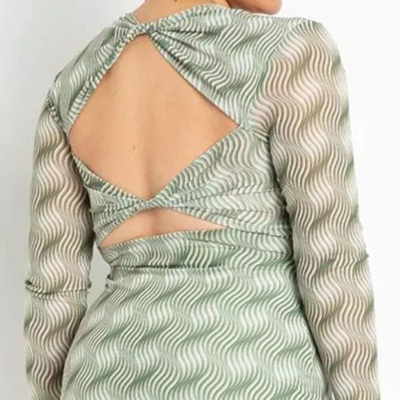 Eloquii Plus Size Stretch Mesh‎ Twist Back Party Bodicon Midi Dress Size14 - Picture 2 of 9